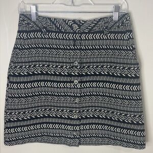 MAEVE by ANTHROPOLOGY Black and White Patterned Women's Skirt